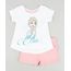 Conjunto-Infantil-Elsa-Frozen-de-Blusa-Manga-Curta-Off-White---Short-em-Moletom-Rosa-Claro-9880799-Rosa_Claro_1