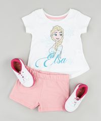 Conjunto-Infantil-Elsa-Frozen-de-Blusa-Manga-Curta-Off-White---Short-em-Moletom-Rosa-Claro-9880799-Rosa_Claro_3