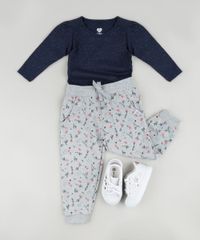 Calca-Infantil-Estampada-Floral-em-Moletom-com-Bolsos-Cinza-Mescla-9794858-Cinza_Mescla_3