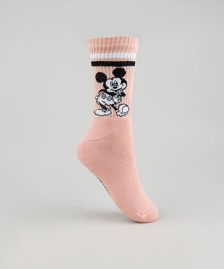 Meia-Feminina-Cano-Alto-Mickey-Atoalhada-Rose-9743063-Rose_1