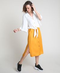 Saia-Feminina-Midi-com-Bolsos-e-Fendas-Mostarda-9864474-Mostarda_3