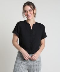 Camisa-Feminina-com-Martingale-Manga-Curta-Preta-9822191-Preto_1