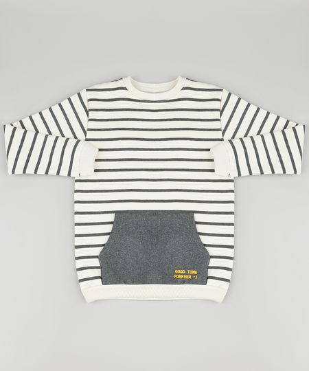 Blusao-Infantil-em-Moletom-Felpado-Listrado-com-Bolsos-Bege-Claro-9826224-Bege_Claro_1