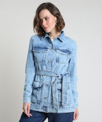 Jaqueta-Jeans-Feminina-Alongada-com-Bolsos-e-Faixa-para-Amarrar-Azul-Claro-9890052-Azul_Claro_1