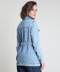 Jaqueta-Jeans-Feminina-Alongada-com-Bolsos-e-Faixa-para-Amarrar-Azul-Claro-9890052-Azul_Claro_2