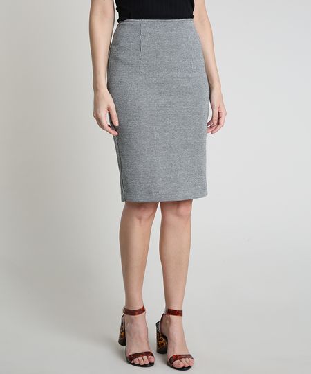 Saia-Lapis-Feminina-Curta-Estampada-Pied-de-Poule-Cinza-Mescla-9833321-Cinza_Mescla_1