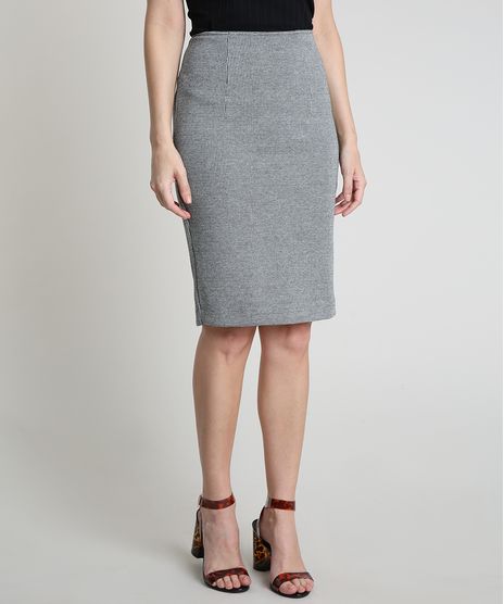 Saia-Lapis-Feminina-Curta-Estampada-Pied-de-Poule-Cinza-Mescla-9833321-Cinza_Mescla_1