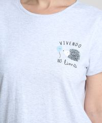 Pijama-Feminino-Porco-Espinho--Vivendo-no-Limite--Manga-Curta-Cinza-Mescla-Claro-9898193-Cinza_Mescla_Claro_3