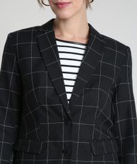 Blazer-Feminino-Estampado-Quadriculado-com-Bolsos-Preto-9820516-Preto_4