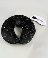 Kit-de-Apoio-de-Pescoco-Estampado-de-Gatinho---Tapa-Olho--Not-Today--Preto-9899815-Preto_2