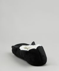 Meia-de-Inverno-Feminina-Sapatilha-Gatinho-Felpada-Preta-9837824-Preto_4