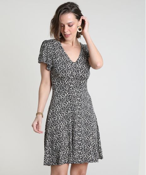 Vestido-Feminino-Curto-Evase-Estampado-Animal-Print-Onca-Manga-Curta-Bege-Claro-9872513-Bege_Claro_1