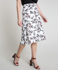 Saia-Feminina-Midi-Evase-Estampada-de-Folhagem-com-Botoes-Branca-9692351-Branco_1