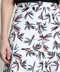 Saia-Feminina-Midi-Evase-Estampada-de-Folhagem-com-Botoes-Branca-9692351-Branco_4