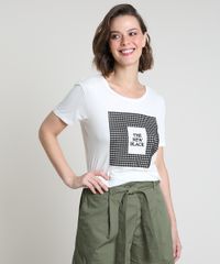 Blusa-Feminina-Pied-de-Poule--The-New-Black--Manga-Curta-Decote-Redondo-Off-White-9863000-Off_White_1