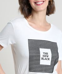 Blusa-Feminina-Pied-de-Poule--The-New-Black--Manga-Curta-Decote-Redondo-Off-White-9863000-Off_White_4