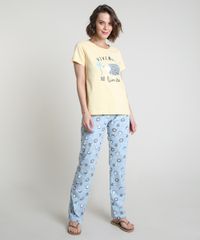 Pijama-Feminino-Porco-Espinho--Vivendo-no-Limite--Manga-Curta-Amarelo-Claro-9898194-Amarelo_Claro_1