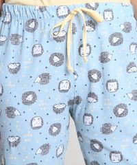 Pijama-Feminino-Porco-Espinho--Vivendo-no-Limite--Manga-Curta-Amarelo-Claro-9898194-Amarelo_Claro_4