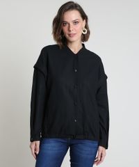 Jaqueta-Bomber-Feminina-em-Linho-com-Bolsos-Preta-9811222-Preto_1