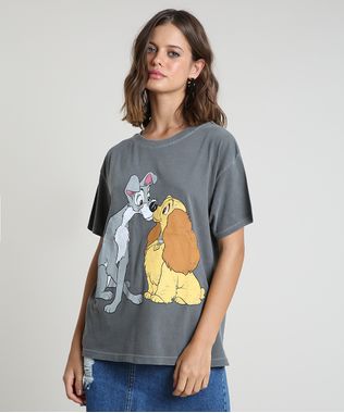 Blusa-Feminina-A-Dama-e-O-Vagabundo-Ampla-Manga-Curta-Decote-Redondo-Chumbo-9716464-Chumbo_1