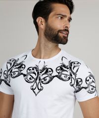 Camiseta-Masculina-Slim-Arabescos-Manga-Curta-Gola-Careca-Branca-9867725-Branco_4