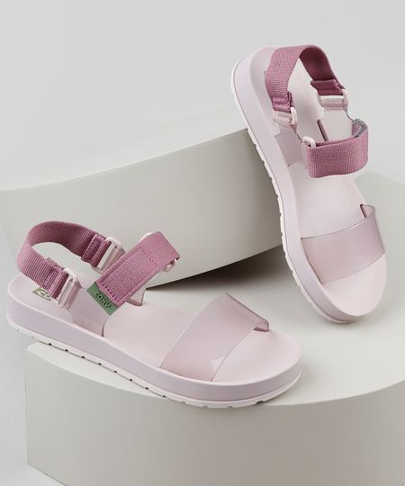 Papete-Feminina-Zaxy-Way-Transparente-com-Velcro-Rose-9941626-Rose_1