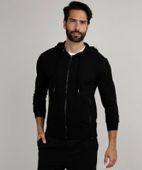 Blusao-Masculino-Slim-em-Moletom-Texturizado-com-Capuz-e-Bolsos-Preto-9782700-Preto_1