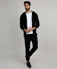 Blusao-Masculino-Slim-em-Moletom-Texturizado-com-Capuz-e-Bolsos-Preto-9782700-Preto_3