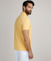 Polo-Masculina-Comfort-em-Piquet-Estampada-Mini-Print-Manga-Curta-Amarela-9869040-Amarelo_2