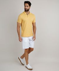 Polo-Masculina-Comfort-em-Piquet-Estampada-Mini-Print-Manga-Curta-Amarela-9869040-Amarelo_3