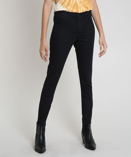 Calca-Jeans-Feminina-Cigarrete-Cintura-Alta-Preta-9042824-Preto_1