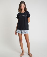 Pijama-Feminino-Friends-Estampado-Manga-Curta-Preto-9876301-Preto_1