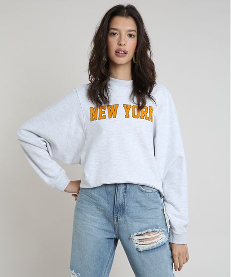 Blusao-Feminino--New-York--em-Moletom-Cinza-Mescla-Claro-9901726-Cinza_Mescla_Claro_1