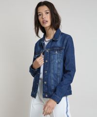 Jaqueta-Jeans-Feminina-com-Bolsos-Azul-Escuro-9859544-Azul_Escuro_1