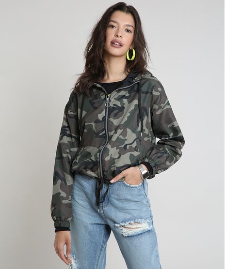 Jaqueta-Corta-Vento-Feminina-Estampada-Camuflada-com-Capuz-Verde-Militar-9786532-Verde_Militar_1