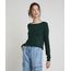 Sueter-Feminino-Basico-em-Trico-Decote-Redondo-Verde-Escuro-9325451-Verde_Escuro_1