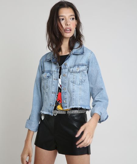 Jaqueta-Jeans-Feminina-Cropped-com-Barra-Desfiada--Azul-Claro-9885746-Azul_Claro_1