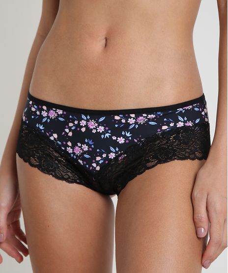 Calcinha-Calecon-Estampada-Floral-com-Renda-Preta-9907160-Preto_1