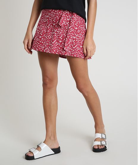 Short-Saia-Feminino-Estampado-Floral-com-Recorte-Vermelho-9901522-Vermelho_1