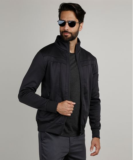 Jaqueta-Masculina-Slim-com-Recortes-e-Bolsos-Gola-Alta-Chumbo-9782699-Chumbo_1