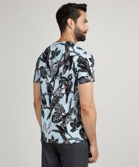 Camiseta-Masculina-Slim-Estampada-de-Araras-Manga-Curta-Gola-Careca-Azul-Claro-9937395-Azul_Claro_2