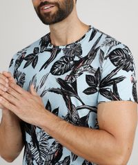 Camiseta-Masculina-Slim-Estampada-de-Araras-Manga-Curta-Gola-Careca-Azul-Claro-9937395-Azul_Claro_4