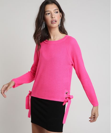 Sueter-Feminino-em-Trico-com-Ilhoses-Decote-Redondo-Pink-9901117-Pink_1