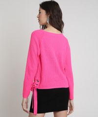 Sueter-Feminino-em-Trico-com-Ilhoses-Decote-Redondo-Pink-9901117-Pink_2