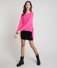Sueter-Feminino-em-Trico-com-Ilhoses-Decote-Redondo-Pink-9901117-Pink_3