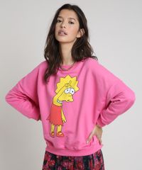 Blusao-Feminino-Lisa-Simpsons-em-Moletom-com-Capuz-Rosa-9914716-Rosa_1