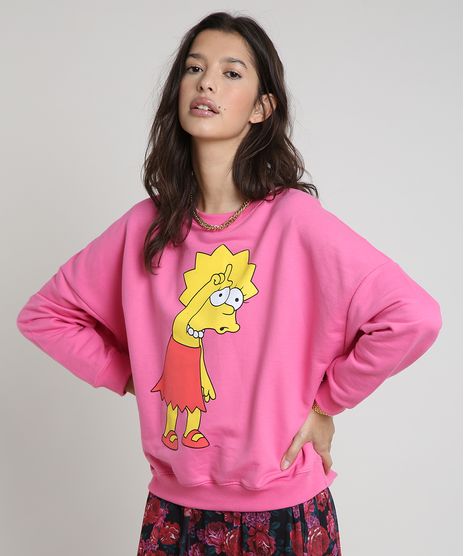 Blusao-Feminino-Lisa-Simpsons-em-Moletom-com-Capuz-Rosa-9914716-Rosa_1