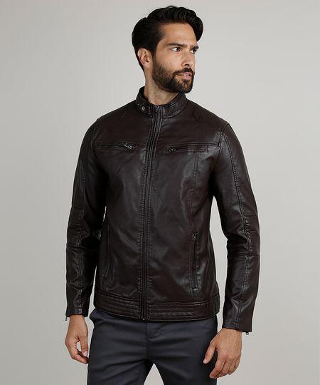 jaqueta de couro masculina cea