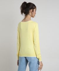Sueter-Feminino-Basico-em-Trico-Decote-Redondo-Amarela-9325451-Amarelo_2