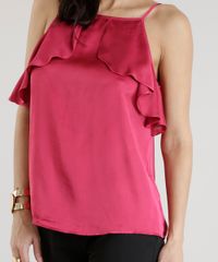 Regata-Acetinada-com-Babados-Rosa-Escuro-8546079-Rosa_Escuro_4 Regata-Acetinada-com-Babados-Rosa-Escuro-8546079-Rosa_Escuro_4